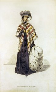 Vestido de Paseo, lámina de moda de Ackermann
