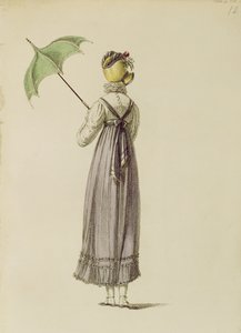 Vestido de paseo, lámina de moda de Ackermanns Repository of Arts
