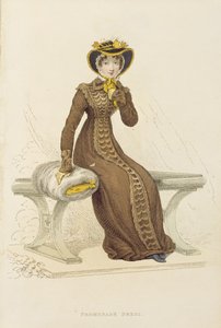 Vestido de paseo, lámina de moda de Ackermanns Repository of Arts
