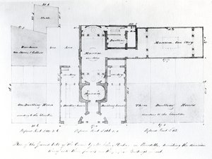 Plano de planta propuesto para el Salón Egipcio, Picadilly, 1810