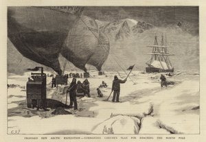 Propuesta Nueva Expedición Ártica, el Plan del Comandante Cheyne para alcanzar el Polo Norte (grabado) de English School