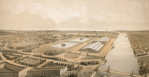 Sitio propuesto para el Palacio de Cristal en Battersea Park de English School