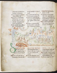 Salmo 6 del salterio de Harley, Harley MS 603 f.3v de English School