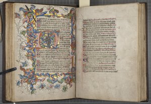 Salterio con calendario de uso Sarum, Fol 40 verso 41 recto, c.1425-75 de English School