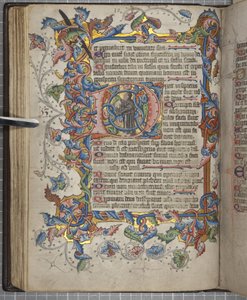 Salterio con calendario de uso Sarum, Fol 40 verso, c.1425-75 de English School