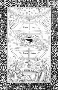 Sistema de Ptolomeo, ilustración de Ciencia y Literatura de la Edad Media y el Renacimiento, escrito y grabado por Paul Lacroix, 1878 de English School