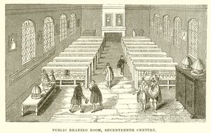 Sala de lectura pública, siglo XVII de English School