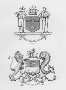 Escudos públicos: Tynemouth; Waterford (grabado)
