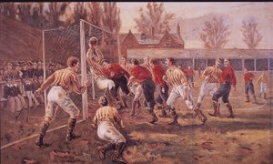 Escolares jugando al fútbol de English School