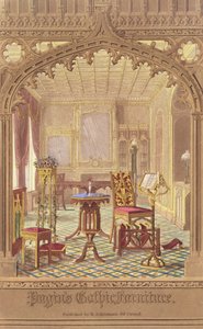 Muebles Góticos de Pugin, por Augustus Charles Pugin, publicado por R. Ackermann, 1827 de English School