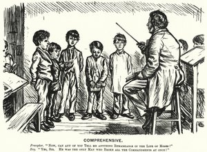 Caricatura de Punch: Integral - lección de educación religiosa de English School