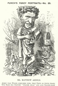 Caricatura de Punch: Matthew Arnold, poeta inglés de English School