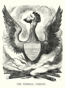 Caricatura de Punch: El Fénix Federal - la reelección de Abraham Lincoln en las elecciones presidenciales de EE.UU. de 1864