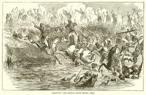 Persiguiendo a los Rebeldes desde Delhi, 1857 de English School