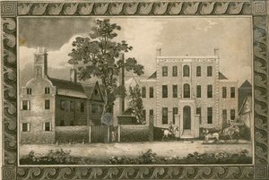 Escuela de Putney, Londres; grabados fechados en 1805 por W Harding y firmados por el Rev William Carmalt de English School