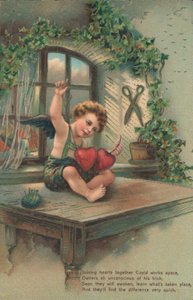 Putto uniendo corazones de English School