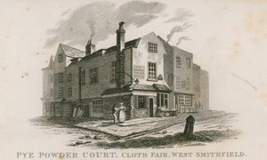 Pye Powder Court, Cloth Fair, West Smithfield, celebrado en el Sign of the Hand and Shears public house