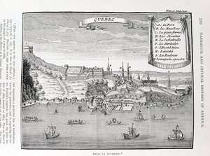 Quebec, según La Potherie, ilustración del Volumen IV de 