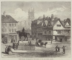 Queen-Square, Wolverhampton, con Estatua del difunto Príncipe Consorte de English School