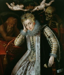 Reina Isabel I (1538-1603) en la vejez, c.1610 de English School