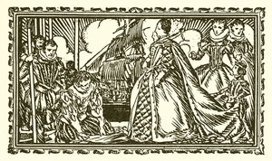 Reina Isabel I y Sir Walter Raleigh de English School