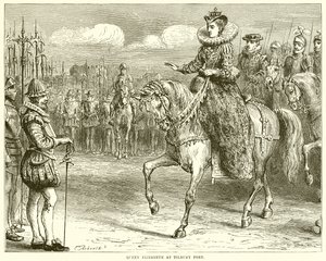La reina Isabel en el fuerte de Tilbury