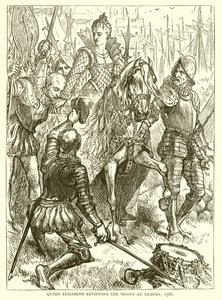 La reina Isabel revisando las tropas en Tilbury, 1588 de English School