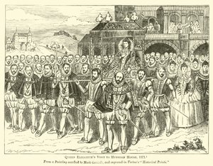 Visita de la Reina Isabel a Hunsdon House, 1571 de English School
