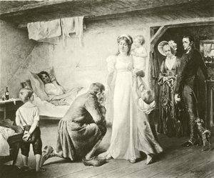 La Reina Luisa de Prusia visitando a los pobres