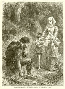 Reina Margarita y el ladrón de Hexham, 1460 de English School