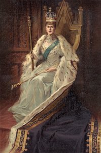 La reina María, consorte del rey Jorge V, de "The Illustrated London News" (impresión) de English School