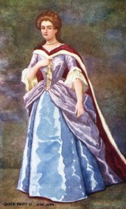Queen Mary II (litografía en color) de English School