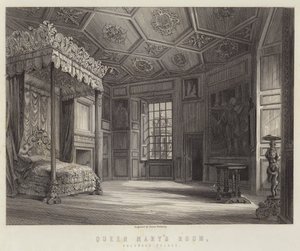 Habitación de la Reina María, Palacio de Holyrood (grabado) de English School