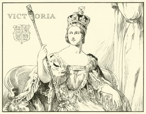 Reina Victoria (Después del retrato de coronación por Sir George Hayter) de English School