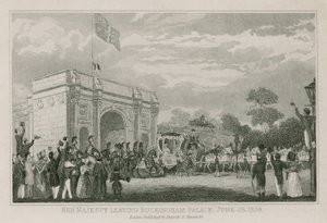 La Reina Victoria saliendo del Palacio de Buckingham, 28 de junio de 1838
