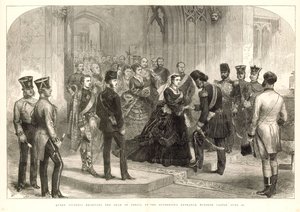 La Reina Victoria recibiendo al Shah de Persia de English School