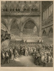 La Reina Victoria Recibiendo el Sacramento en su Coronación de English School