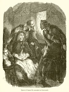 Reina de James II oculta en Gravesend de English School