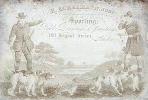 R Ackermann, Junior, 191 Regent Street, tarjeta comercial