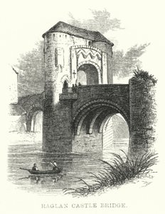 Puente del Castillo de Raglan (grabado) de English School