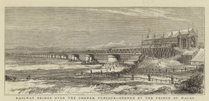 Puente ferroviario sobre el Chenab, Punjab, inaugurado por el Príncipe de Gales