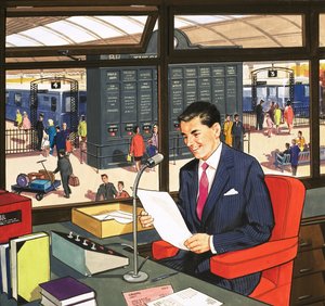 Locutor de estación de tren de English School