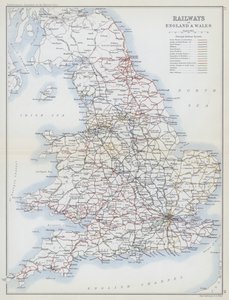 Ferrocarriles de Inglaterra y Gales (litografía en color) de English School