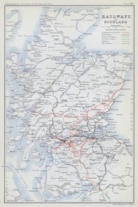 Ferrocarriles de Escocia (litografía en color) de English School
