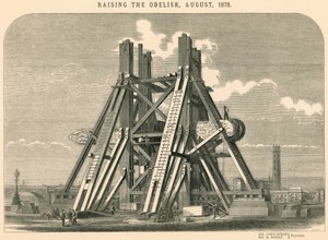 Levantamiento del obelisco, agosto de 1878 de English School