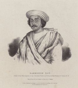 Ram Mohan Roy, filósofo indio, reformador y fundador del movimiento Brahmo Sabha (lito)