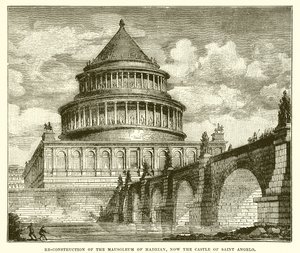 Reconstrucción del Mausoleo de Adriano, ahora el castillo de Sant