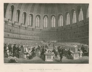 Sala de lectura en el Museo Británico de English School