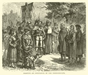 Lectura de una ordenanza del Fehmgericht de English School