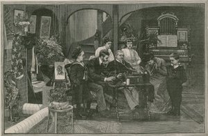 Recibiendo un mensaje de América por el fonógrafo de Edison de English School